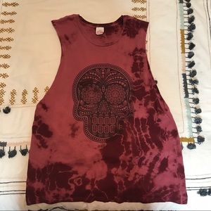 Obey Tie dye skull tank top